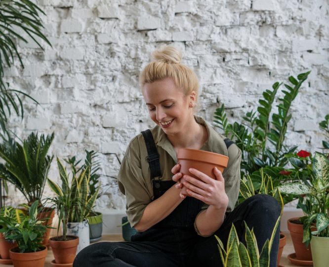 picture of a girl doing gardening