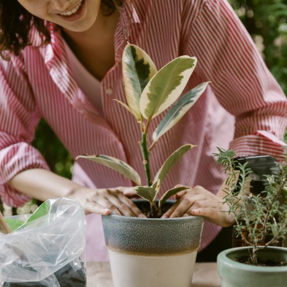 picture of a happy girl in garden